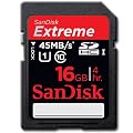 Sandisk 16GB Extreme SD Card (SDHC) 45MB/s - Class 10