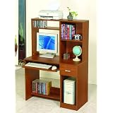 Medium Brown Finish Computer Desk Wall Organizer w Pull Out Tray by visiondecor Furniture