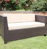 Tresco All Weather Garden Furniture Sofa in Brown