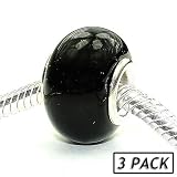 Coastal Collection Silver Glass Beads (3 Pack) - Eclipse (Pandora and Chamilia Compatible)