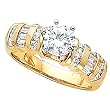 18K Yellow Gold Diamond Engagement Ring Semimount - CENTER STONE NOT INCLUDED - 0.50 Ct.