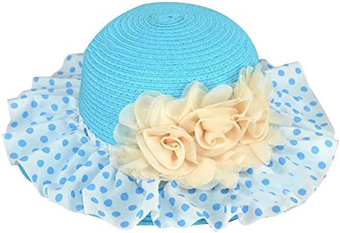 Tfans Little Girl's Straw Hat Blue