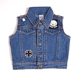 Bottlers Sleeveless Toddler Denim Biker Jacket - Available in Various Sizes