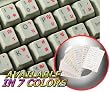 THAI KEYBOARD STICKERS WITH RED LETTERING ON TRANSPARENT BACKGROUND