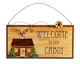 Sunset Vista Designs Wilderness Wonders Welcome To Our Cabin Sign, 8-1/4-Inch Long