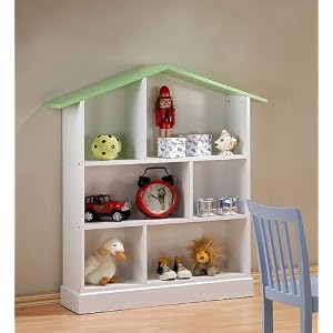 Kid's Doll House Style Toy Book Shelf Organizer Chest by