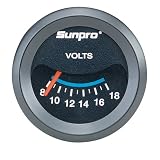 Sunpro CP7985 CustomLine Electrical Voltmeter   Black Dial