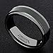 MNH Tungsten Carbide Black Men's Wedding Band Brushed Matte Finish Polished Edge Engagement Ring, 11