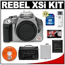 Canon EOS Digital Rebel XSi 12.2-Megapixel SLR Camera Body (Silver) with 16GB SD Memory Card + LP-E5 Battery + Case + Bonus Accessory Kit
