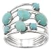 Sterling Silver Turquoise Multi-Stone Ring, Size 7