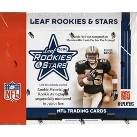 2006 Leaf Rookies and Stars NFL Football Sports Trading Cards Box (4 Autographed or Memorabilia Cards & 5 Sequentially Numbered Rookies per box, which includes 1 Material or Autographed Material RC!)!