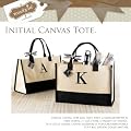 Mud Pie/マッドパイ INITIAL CANVAS TOTE/イニシャル キャンバストートバッグ【S】