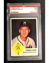 Collectibles: 1963 Fleer Warren Spahn Braves (Baseball Card) # 45 PSA 7 - NM - Fleer