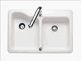 American Standard 7163.202.208 Silhouette Collection Kitchen Sink White Heat Americast 33 x 22