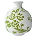 Floral Vase - Green/ White