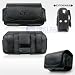 Black Leather Horizontal Extendable Cover Pouch Belt Clip for Samsung Sway U650, SGH-A637, Rant M540, Messager R450, Nokia 2600 Classic, Motorola Krave ZN4, Renegade V950, LG Incite CT810, Invision, Dare VX-9700 VX9700, enV2 VX-9100 VX9100, Vu / CU920 / C
