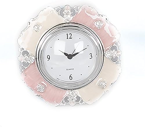 Pink/ Ivory And Silver Plated Romance Collection Dresser Clock