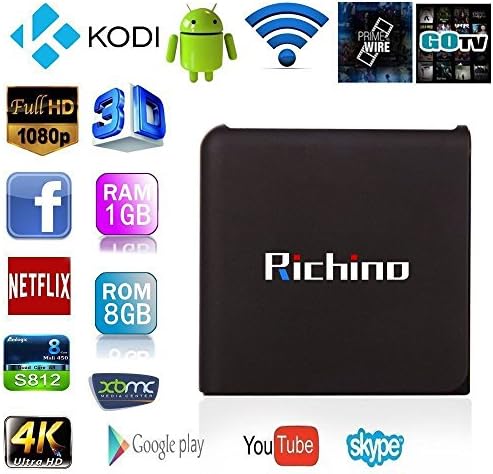 2016 Newest Richino I9X Android 6.1 KODI 16.0 Amlogic S905X Quad-Core 1GB+8GB Fully Loaded TV Box 3D,4K, H.265, OTT TV, IPTV Streaming Media Player