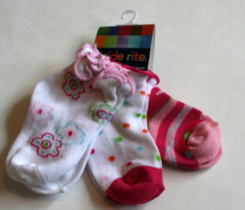 Stride Rite Girl's Low Cut Socks 3 Pair - Size: 4-5.5 - Pinks