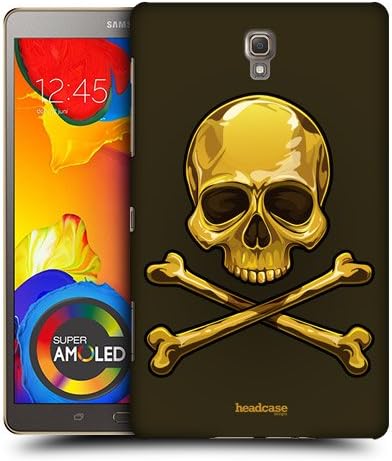 Head Case Designs Gold Skulls and Crossbones Protective Snap-on Hard Back Case Cover for Samsung Galaxy Tab S 8.4 LTE T705 WIFI T700
