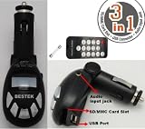 BESTEK Car DC 12V 24V Wireless Mp3 Player Fm Transmitter for iPod Mp3 Mp4 (black) MRF650-BL-2