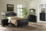 Elements International Brook Black Panel Bedroom Set (Black Finish)
