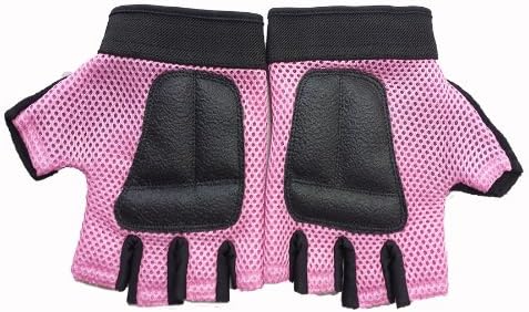 CFF Pink Nylon Mesh Weightlifting Gloves w/Rubber Grip - Cross Training, MMA, Boxing, Strongman (Small)