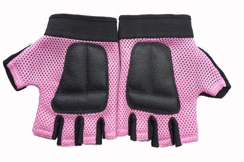 CFF Pink Nylon Mesh Weightlifting Gloves w/Rubber Grip - Cross Training, MMA, Boxing, Strongman (Small)