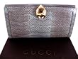 Gucci Wallets (Blue/Gray) 159641 Snakeskin Leather Long Wallet