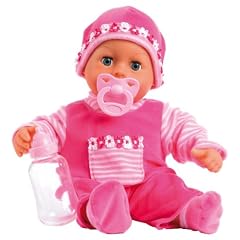 Bayer Design 93800 - Babypuppe mit Schlafaugen First Words Baby mit 24 Babylauten 38 cm pink