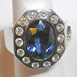 14K White Gold Sapphire and Diamond Ring
