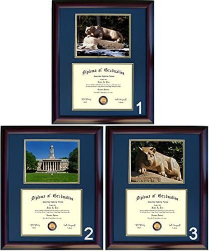 Penn State Diploma Frame - Photo Option #3 - Cherry Frame