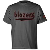 adidas Portland Trail Blazers Charcoal Retro Logo T-shirt