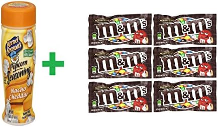 Kernel Seasons Nacho Cheddar Popcorn Seasoning 2.85 OZ (Pack of 10) + (M&amp;M milk chocolate 6ct /1.69oz)