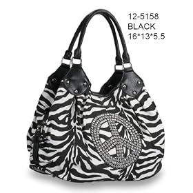 Women Handbags Purses Zebra Print Peace Sign Canvas Push Lock Tote Bag Black Women Handbags Purses Zebra Print Peace Sign Canvas Push Lock Tote Bag Black