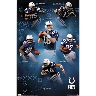 (22x34) Indianapolis Colts Offense Sports Poster Print