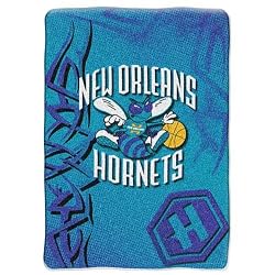 New Orleans Hornets NBA Royal Plush Raschel Blanket (Fierce Series) (60"x80")