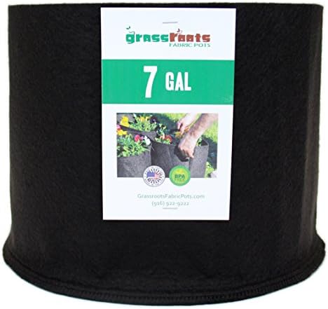 (20 Pack) 7 Gallon Black Grassroots Fabric Pot - Grow Pot and Aeration Container