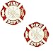 Fire Dept Maltese Cross Firefighter Collar Lapel Scramble Lapel Pin (Two Pins)
