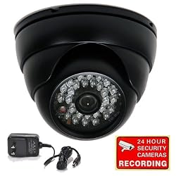 VideoSecu 700TVL Day Night Vision Outdoor Infrared Home Security Camera 1/3" Sony Effio CCD High Resolution Vandal Armor with Power Supply 1PA