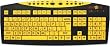 Large Print USB Computer Keyboard (Yellow with Black Letters) Great for Visually Impaired Individuals