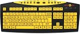 Large Print USB Computer Keyboard (Yellow with Black Letters) Great for Visually Impaired Individuals
