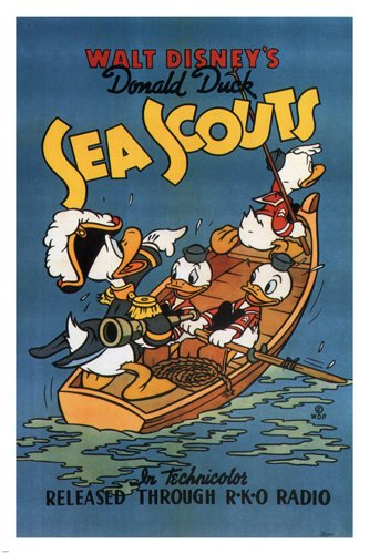 Walt Disney Donald Duck Sea scouts MOVIE POSTER 1939 24X36 VINTAGE CARTOON (reproduction, not an original)
