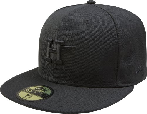 MLB Houston Astros Cooperstown Black on Black 59FIFTY Fitted Cap (7 1/2)