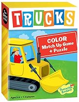 Peaceable Kingdom Trucks Color Match Up Memory Game and Floor Puzzle
