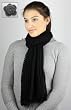 Handmade Ultra Soft Scarf - Open Knit in Elegant Black with Crocheted Border (One-of-a-kind)