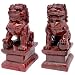 6" Fu Dog Statues in Deep Burgundy