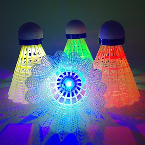 LED Badminton, Tita® 4pcs Badminton Shuttlecock Nylon Badminton Nylon Led Badminton Dark Night Glow Birdies Lighting for Indoor Sports Activities,