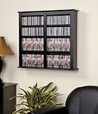 represent Prepac Double Floating CD DVD Wall Media Storage Rack in Black