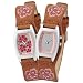 Fossil BG2086 Ladies Leather Floral Strap Watch with Analog Animated Floral Dial